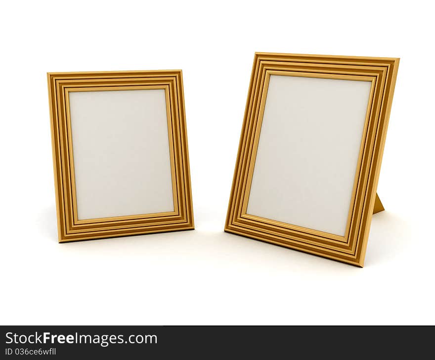 Frame over white background