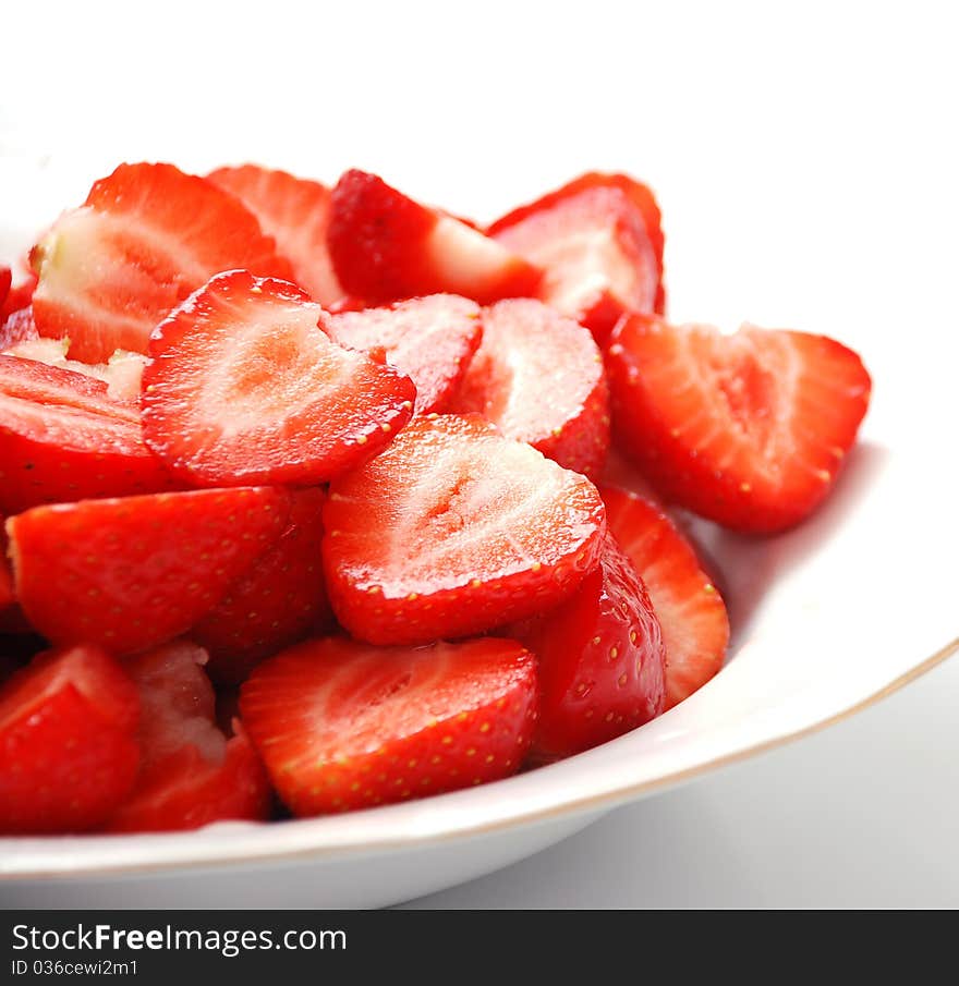 Fresh strawberries close-up shot