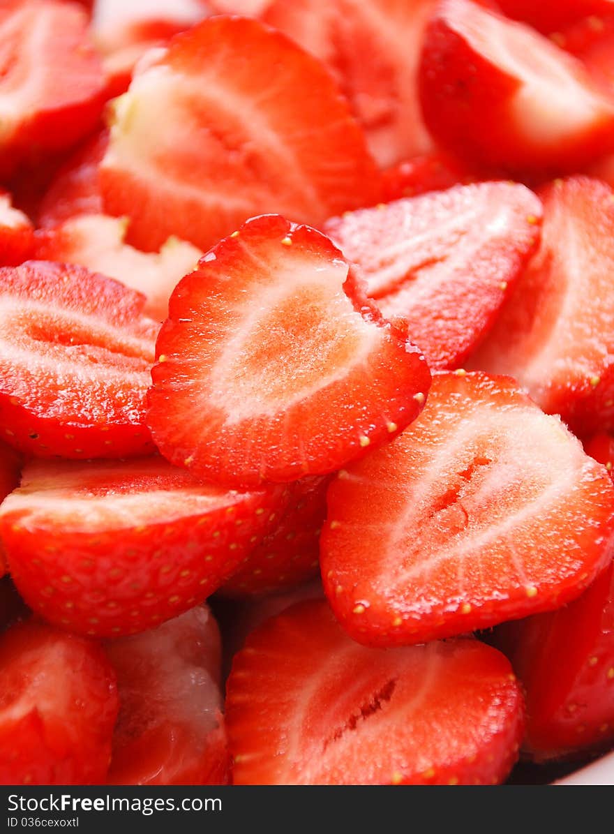 Background of fresh strawberries close-up shot