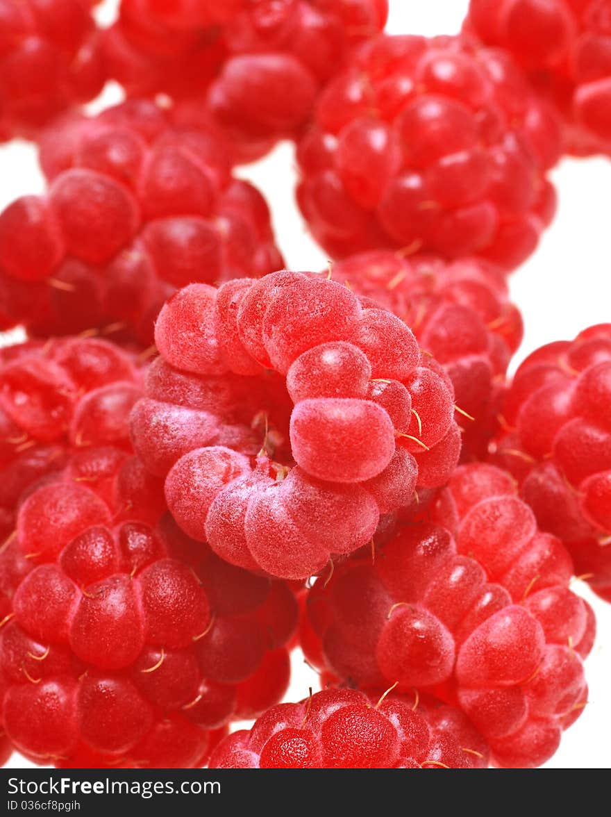 Closeup image of fresh raspberries