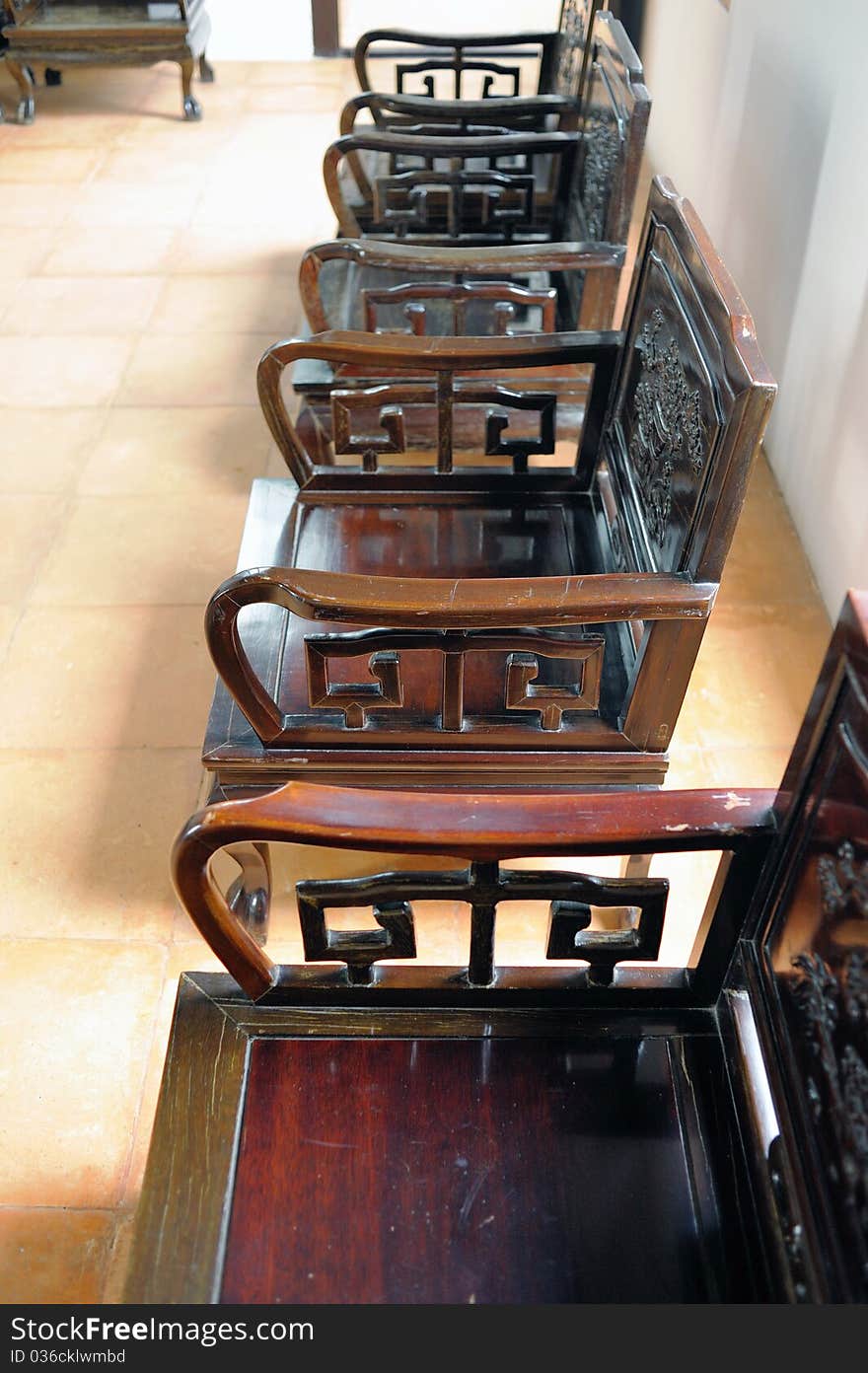 A line of black woods of a private house inside chair. A line of black woods of a private house inside chair