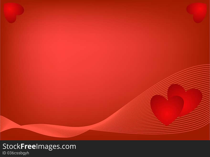 Heart on a red background