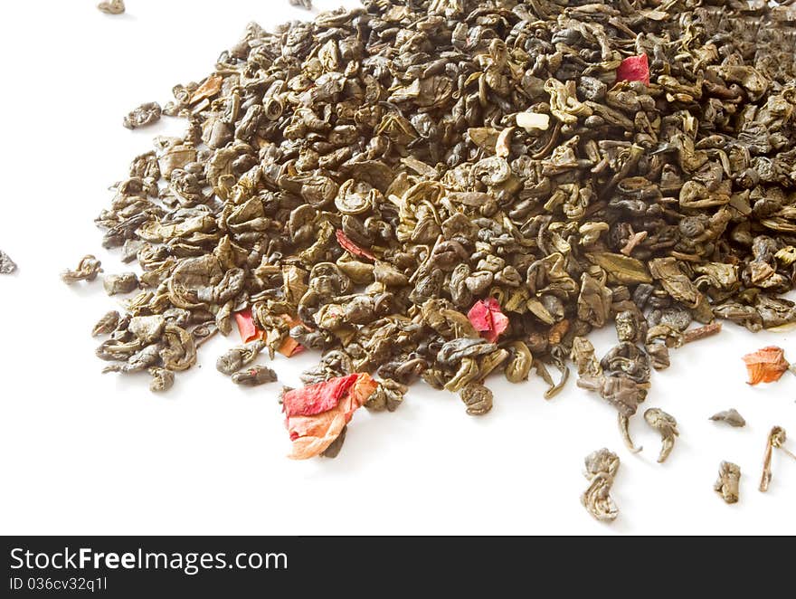 China green tea on white background