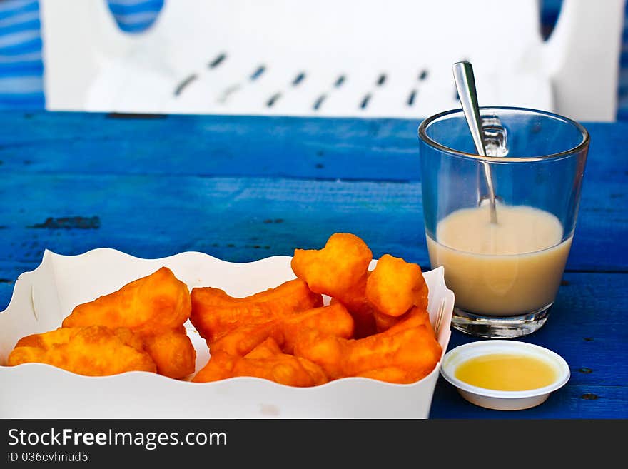 Beautiful deep-fried doughstick at Phukradung Loei Thailand