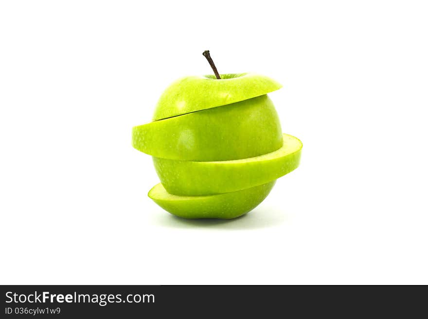 Fresh green apple isolated on white background