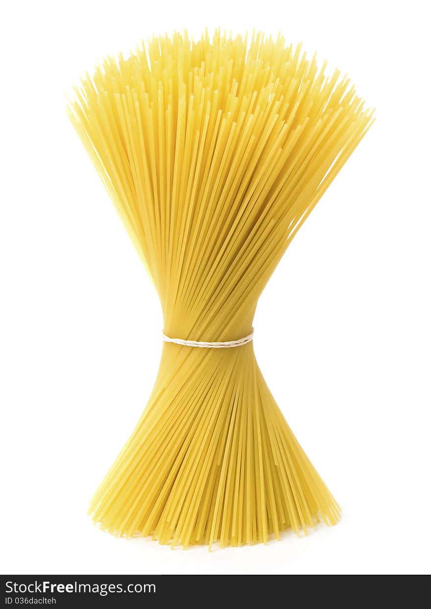 Spaghettis on white background