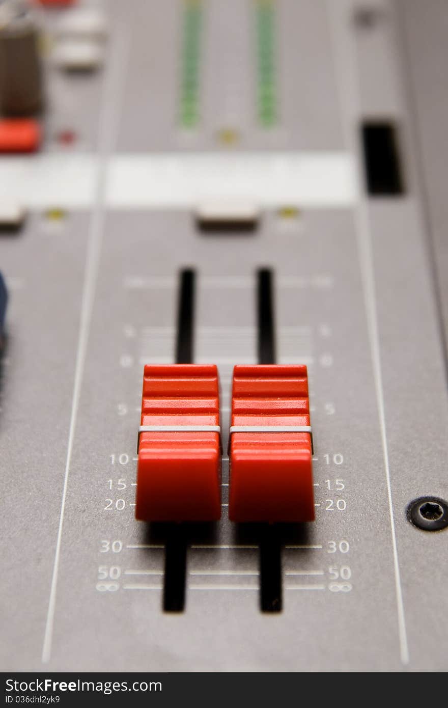 Close shot of professional audio recording equipment for multiple purposes. Close shot of professional audio recording equipment for multiple purposes