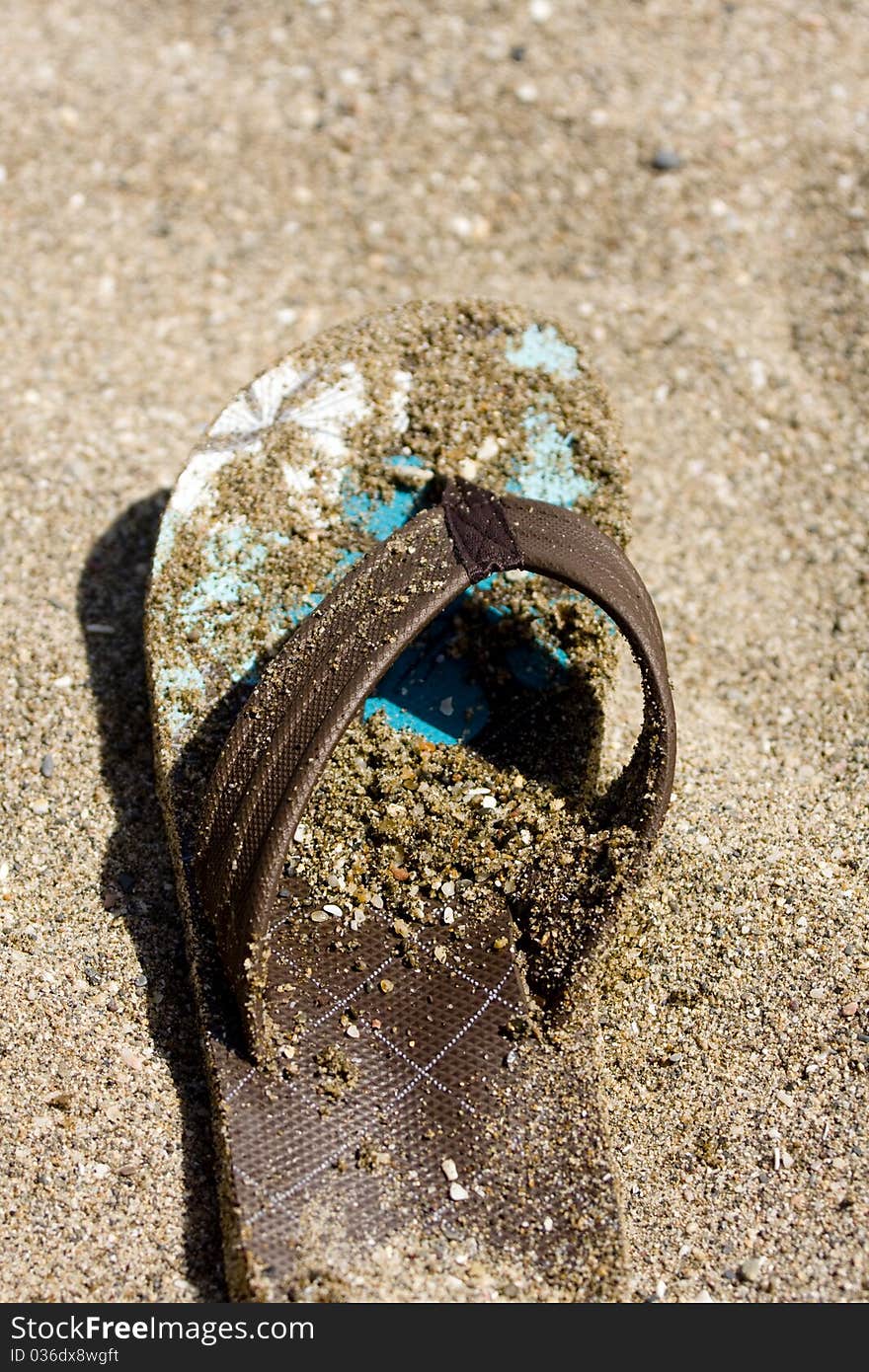 Flip flops on the beach