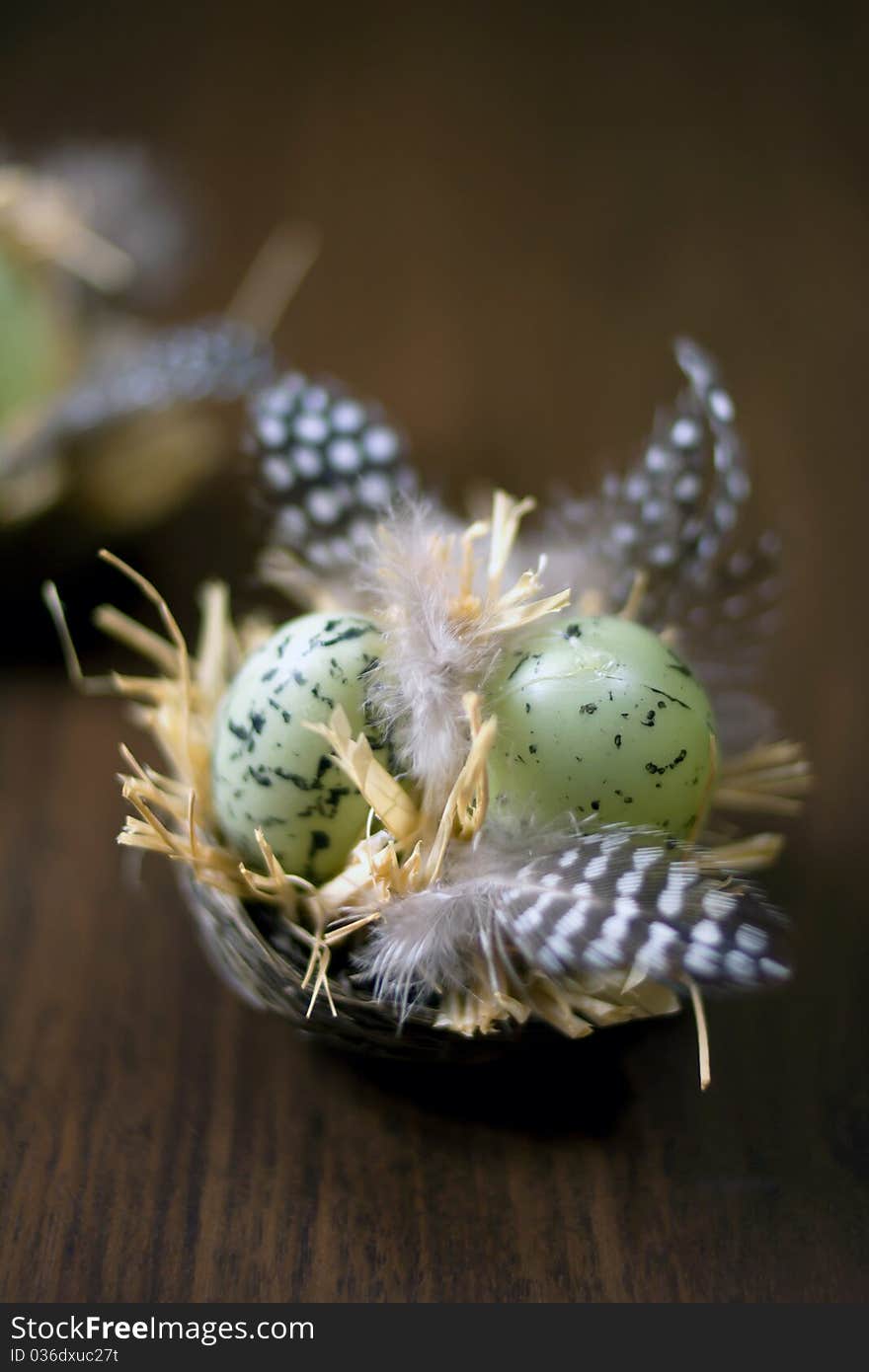 Quail eggs in a small nest. Quail eggs in a small nest