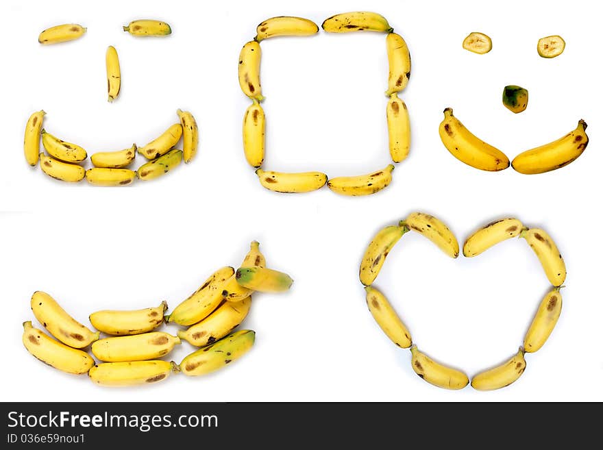 Integrated Banana smiley smile big banana, big frame and the heart.