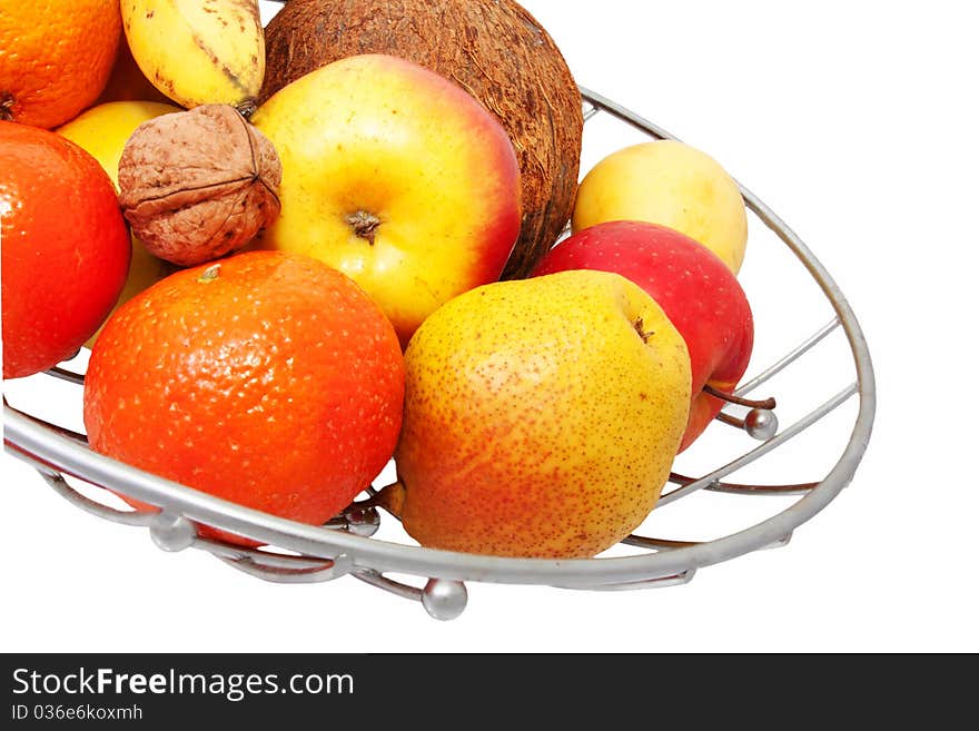 Fruit in a metal basket