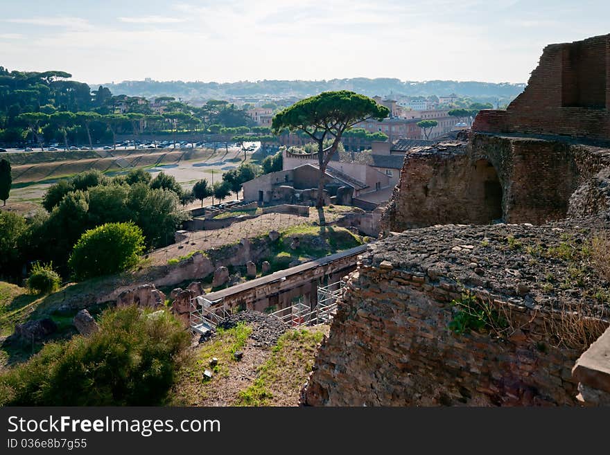 Domus Augustana and Circus Maximus in Rome, Italy