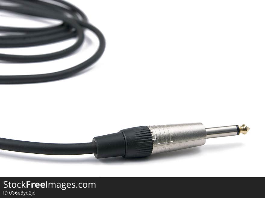 Black musical cable with one metal jack