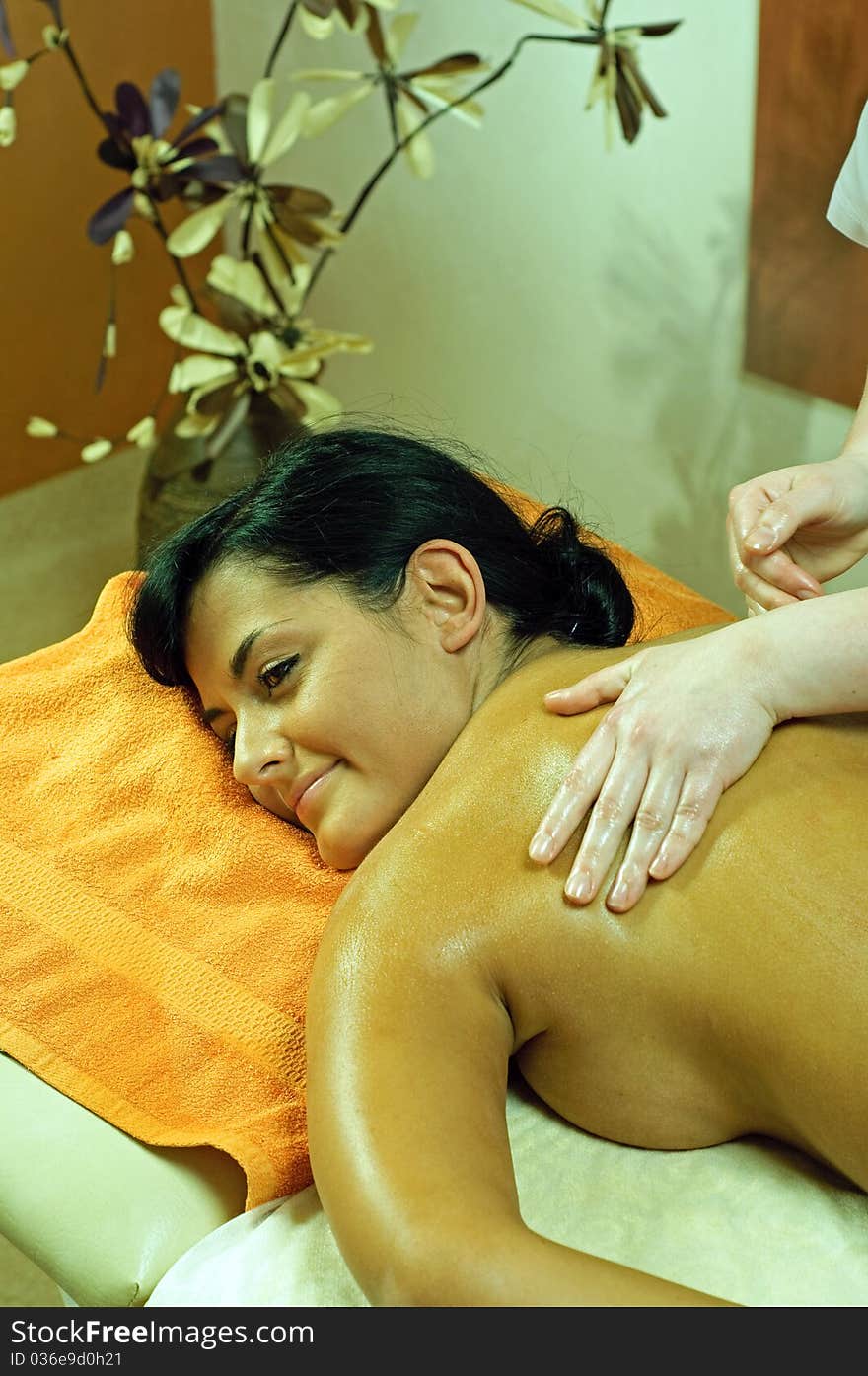 Woman during massage