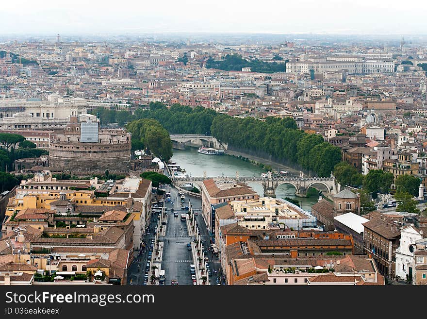 Panoramic View At The Rome