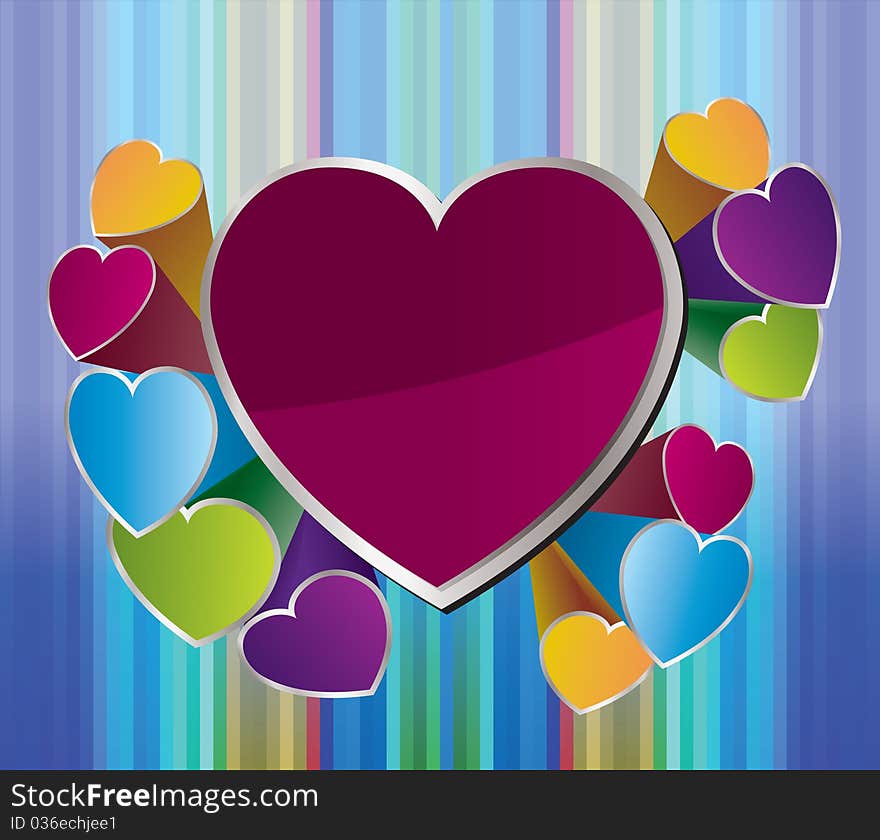 Heart background for valentine day - Vector illustration