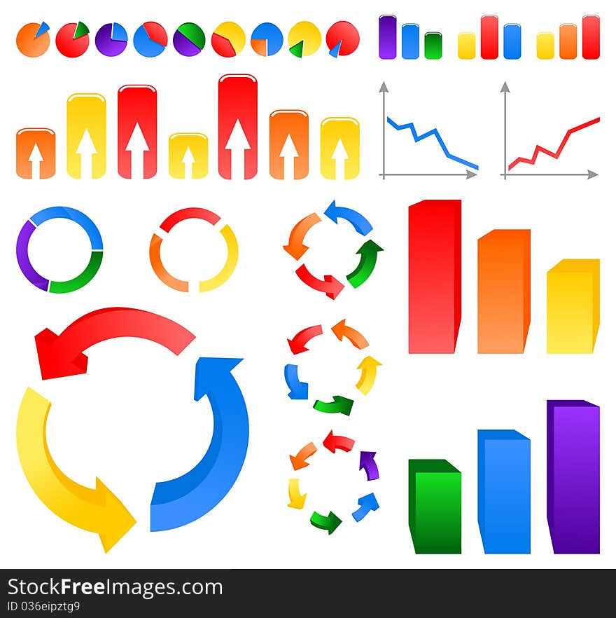 Icons of circulation of substances in the nature. A illustration. Icons of circulation of substances in the nature. A illustration