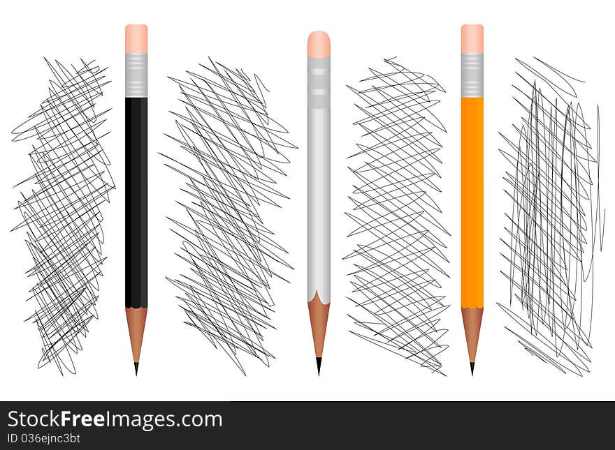 Pencil and its drawing. A illustration. Pencil and its drawing. A illustration