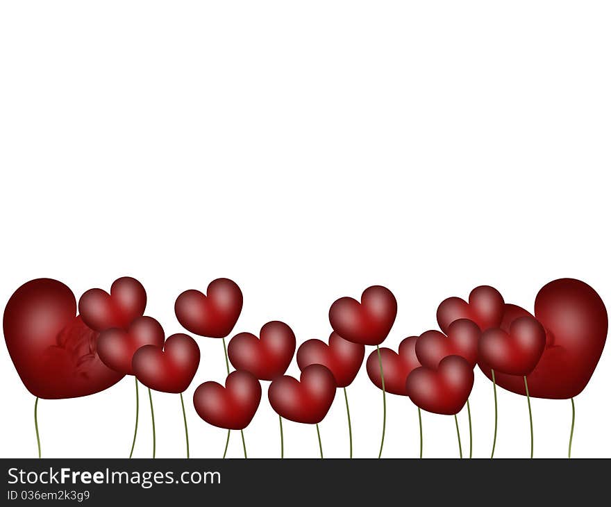 Valentines background with abstract flowers hearts. Valentines background with abstract flowers hearts