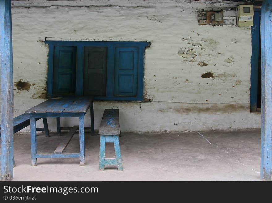 Lonely place in Nepali village. Lonely place in Nepali village