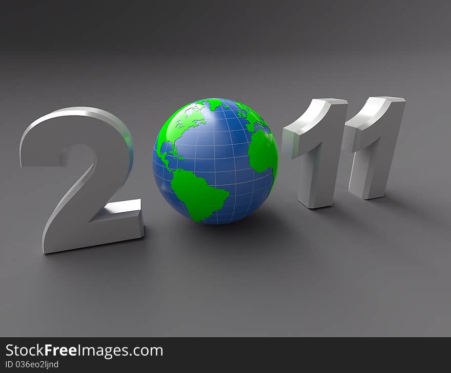 3d New Year 2011 Illustration