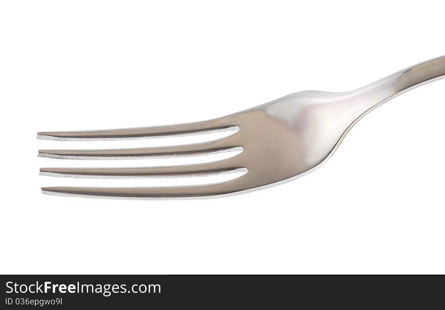 Stainless steel fork isolated on white background