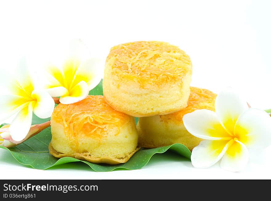 Thai cake isolated on white