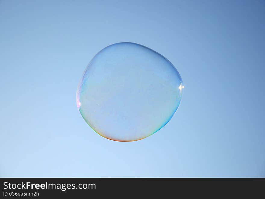 View of a lonely soap bubble