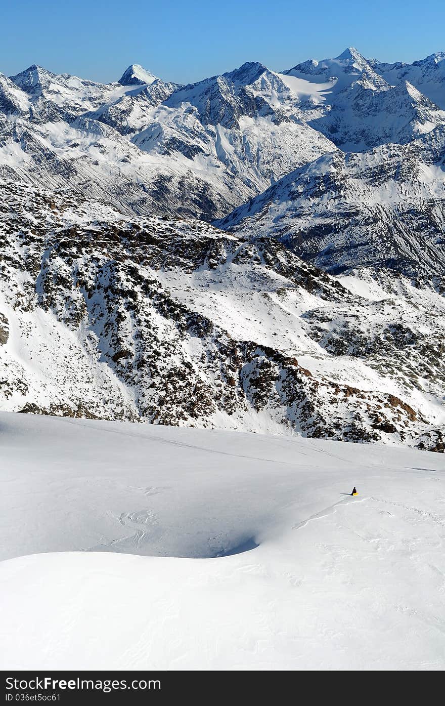 Beautiful Winter Mountains. European Alps