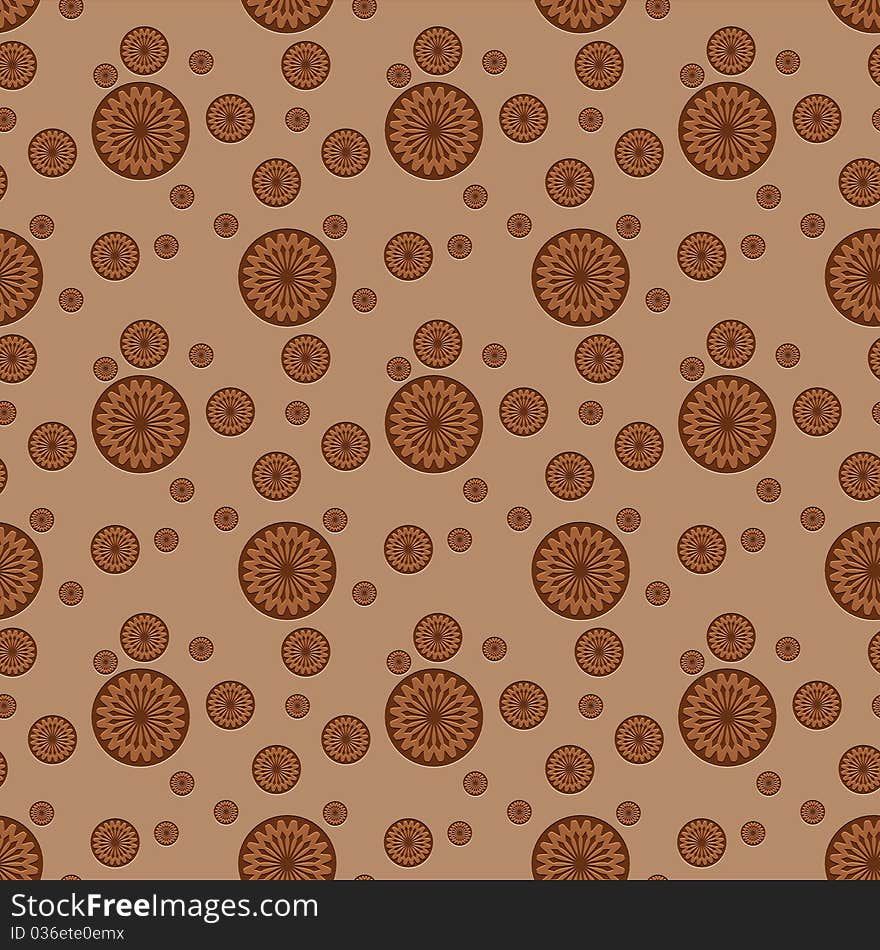 Seamless pattern with brown circles different size. Seamless pattern with brown circles different size