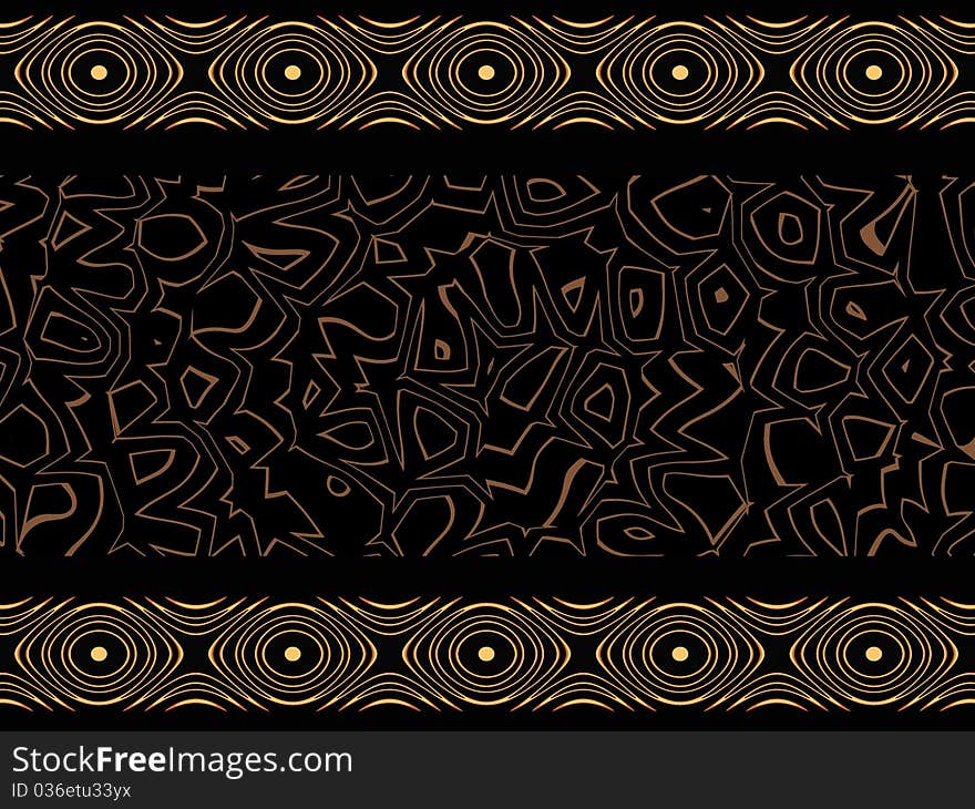 Abstract painting is imitation ancient decorative pattern in brown colour