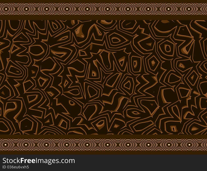 Abstract painting is imitation ancient decorative pattern in brown colour