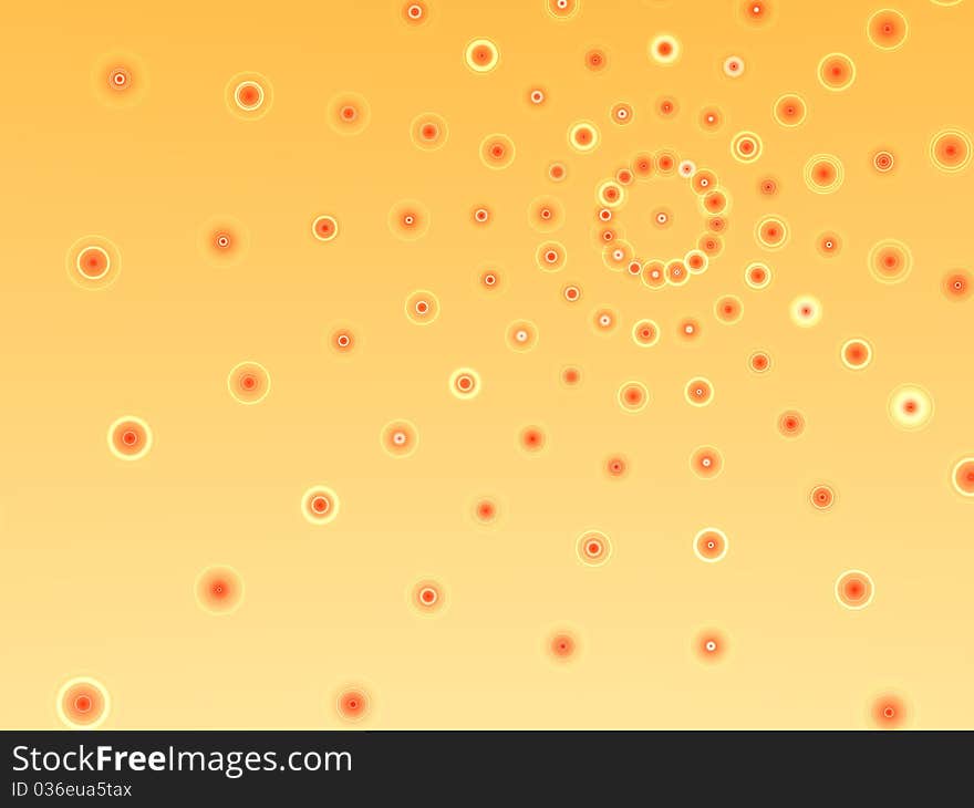 Background sunbeams consist is orange yellow particles