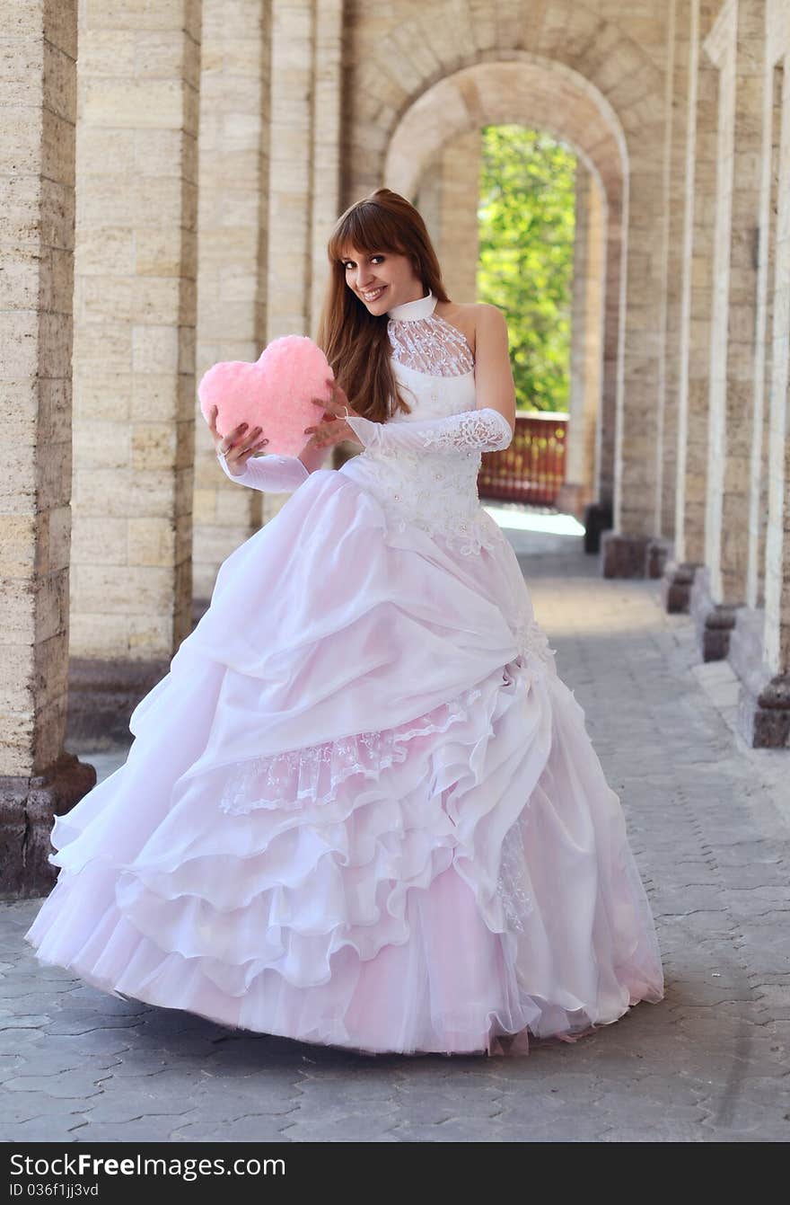 Happy beautiful bride smiling