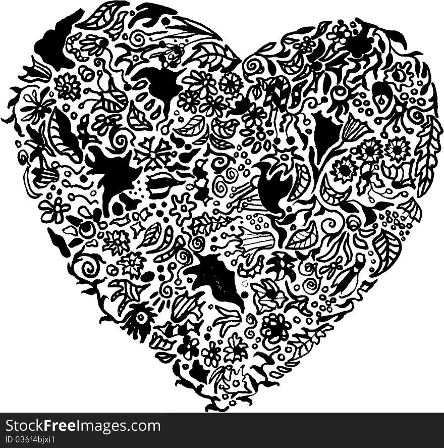 Vector abstract heart unique illustration