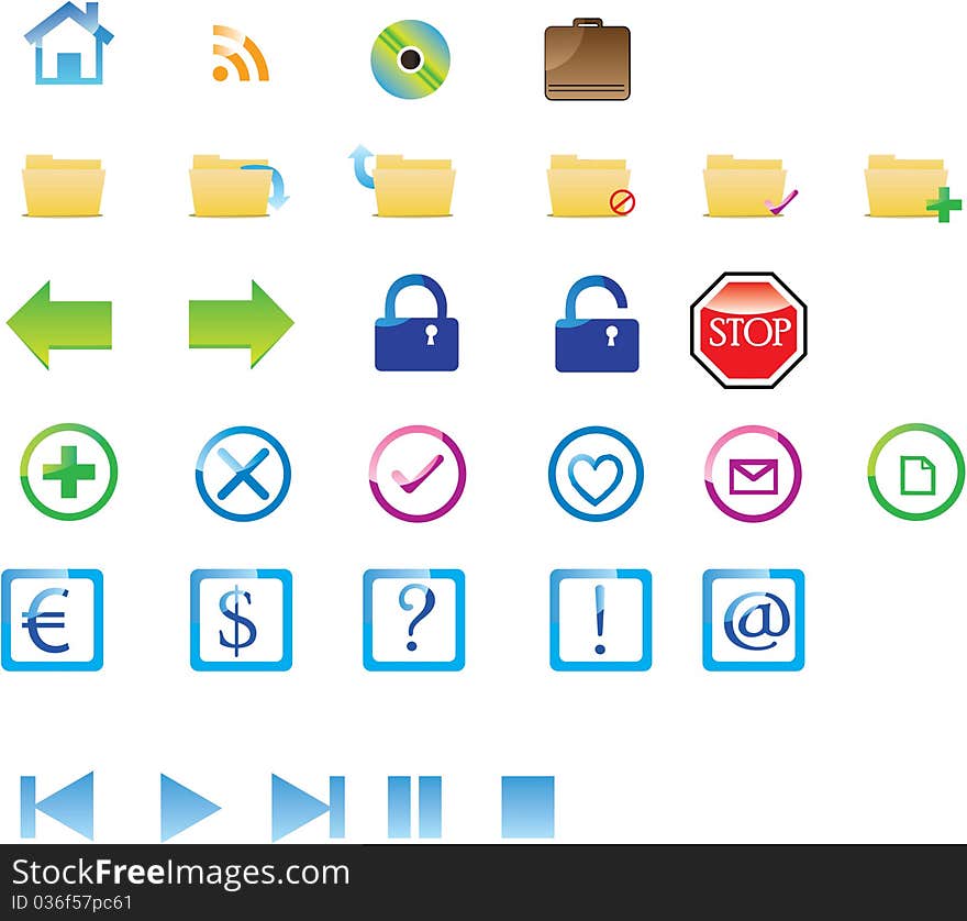 Icon set for web and other illustration