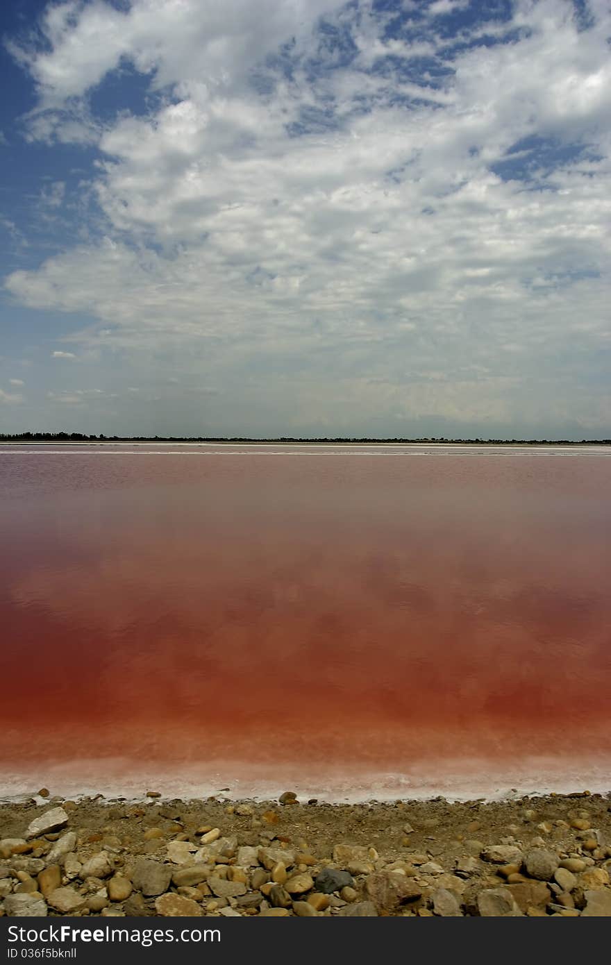 Salt flats landscape from south france