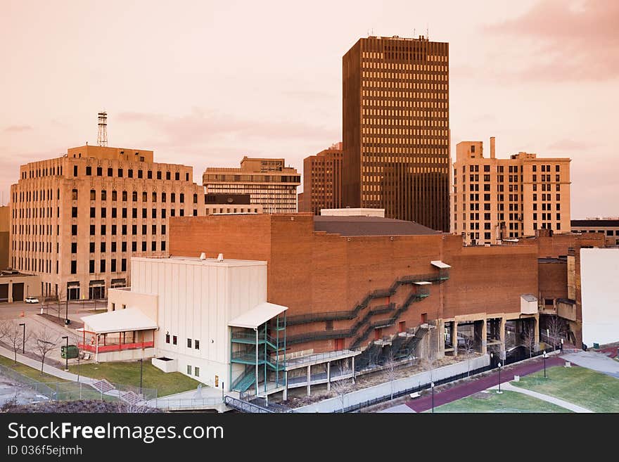 Downtown of Akron - late afternoon.