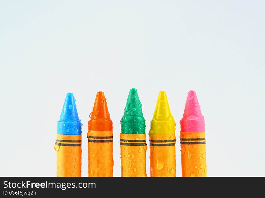 Assorted crayons for coloring for the children. Assorted crayons for coloring for the children