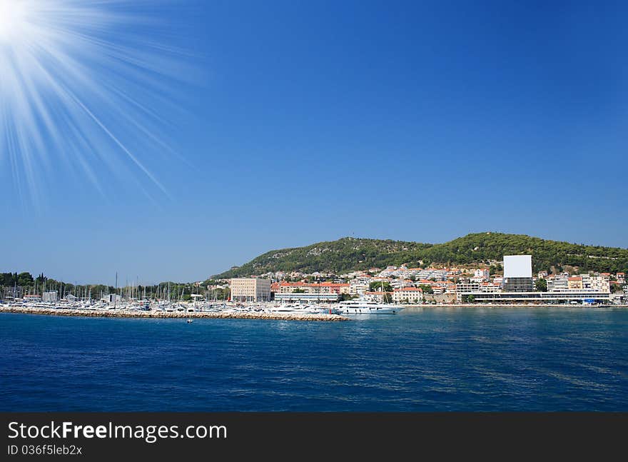 The blue sky and sea in croatia