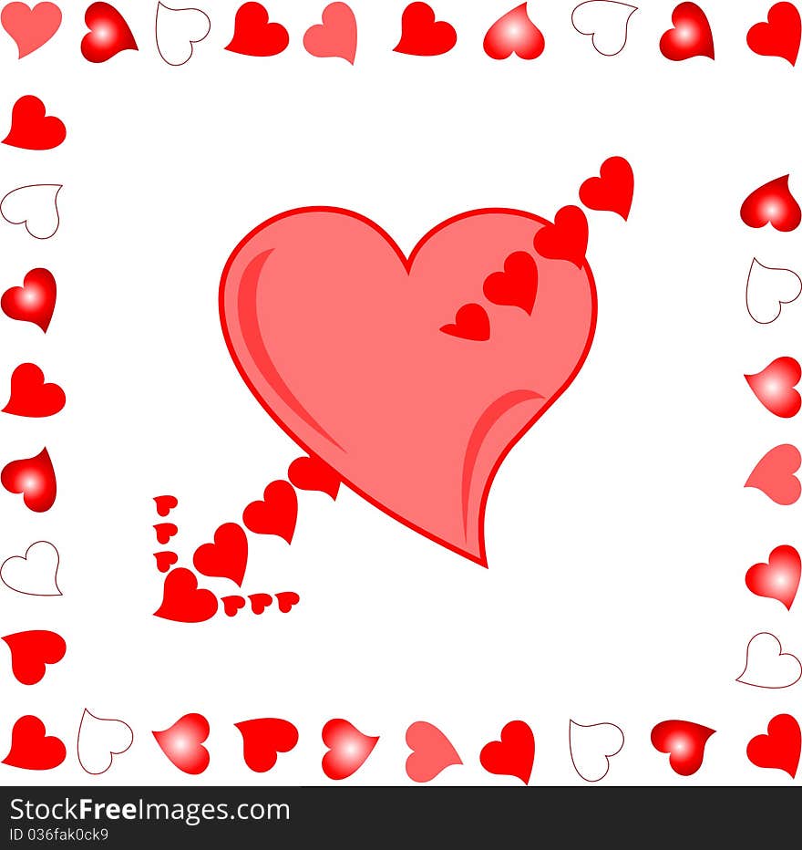 Background heart Target of Amour Arrow love illustration. Background heart Target of Amour Arrow love illustration