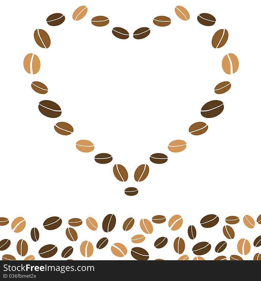 Hearts coffee background with love