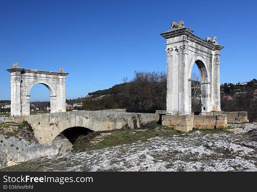 Flavien's Roman Bridge in Saint Chamas. Flavien's Roman Bridge in Saint Chamas