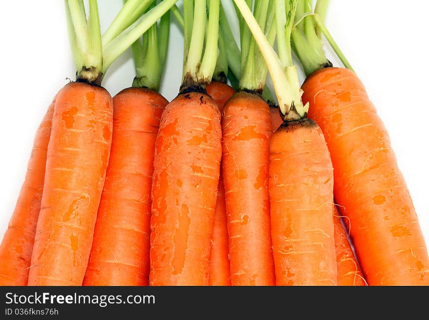 Bunch of organic carrots