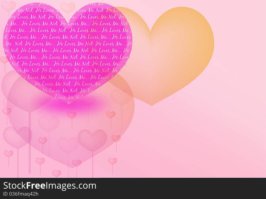 Valentine's day card with pink hearts. Valentine's day card with pink hearts