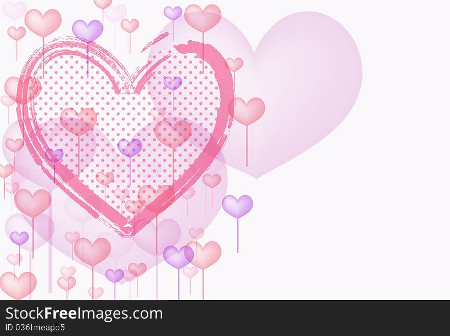 Abstract Valentine S Day Card With   Heart Design