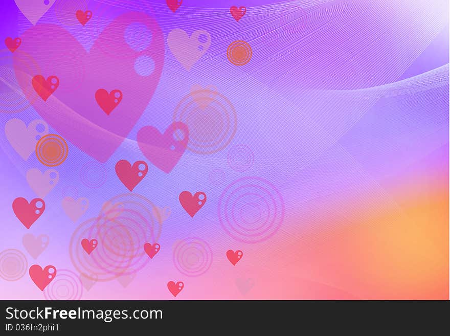 Abstract Valentine S Day Card With   Heart Design