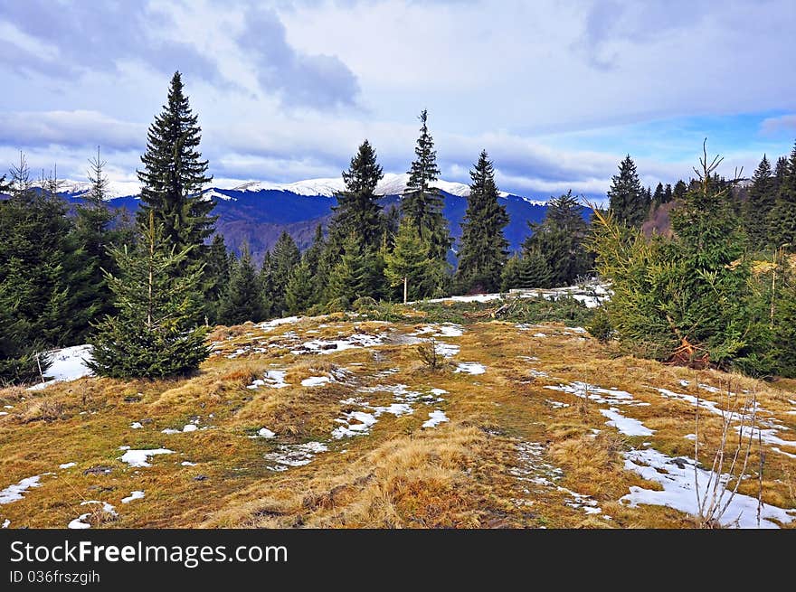 Highest mountain pick in winter sunny day. Highest mountain pick in winter sunny day