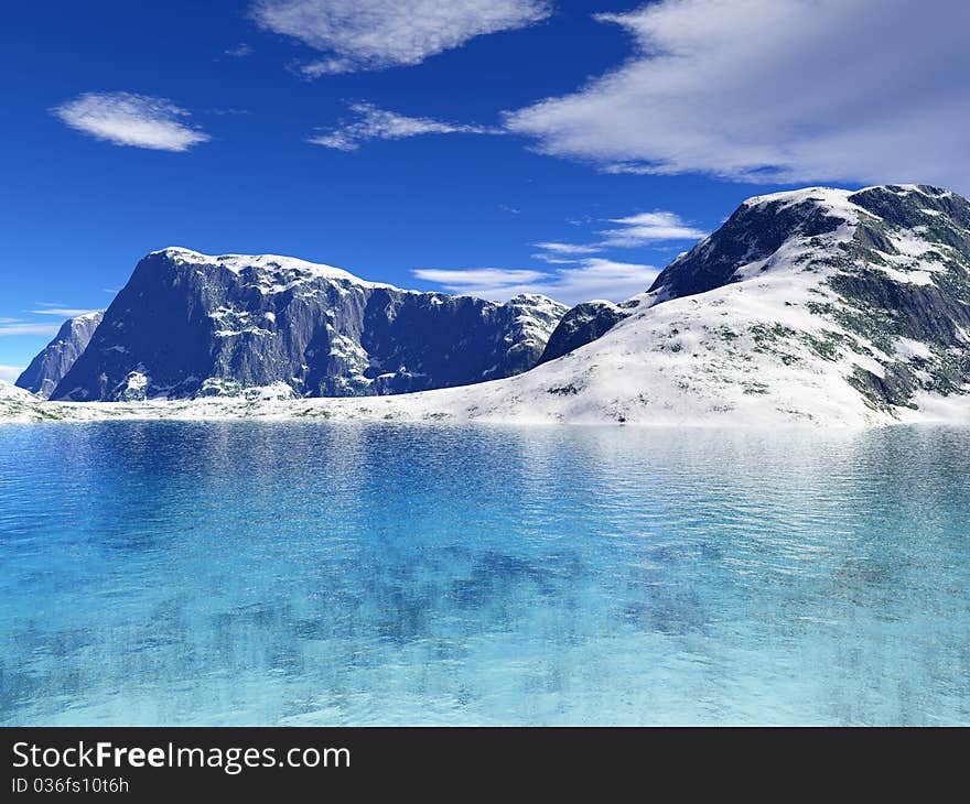 Very bright and colorful lake. Very bright and colorful lake