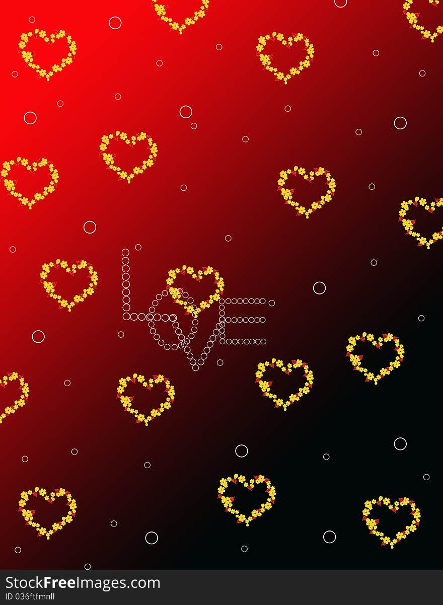 Decorative flower heart background for your design. Decorative flower heart background for your design